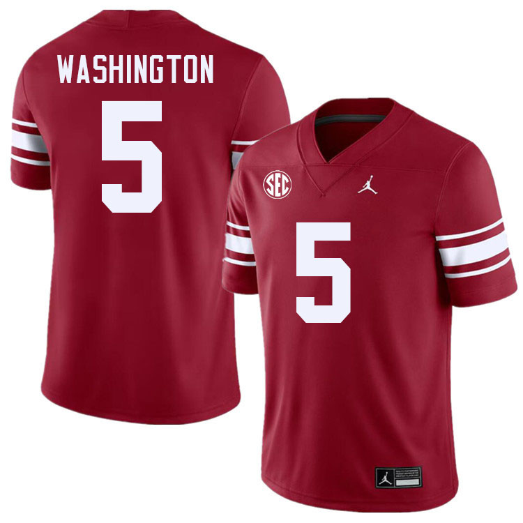 Men #5 Woodi Washington Oklahoma Sooners 2024 SEC Conference College Football Jerseys-Throwback